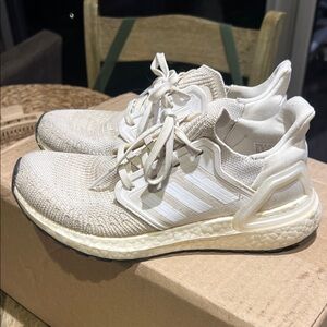 Adidas Cream and White Athletic Sneakers